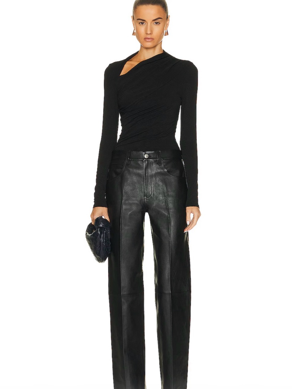 ENZA COSTA
Lurex Jersey Long Sleeve Slash Top Dark Brown size small